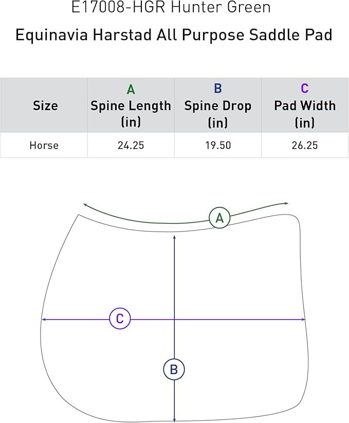 Equinavia Harstad All Purpose Saddle Pad | Classic & Durable | Moisture-Wicking Tricot Backing