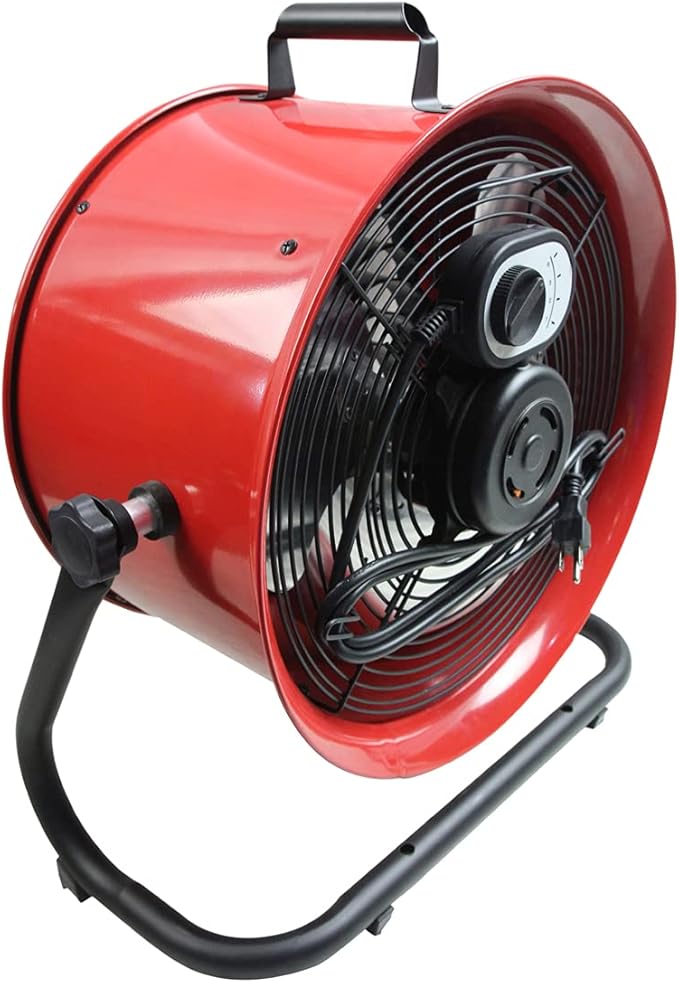 Maxx Air 16" High Velocity Turbo Fan with Pivoting Head - Efficient Air Circulation, High-Velocity Drum Fan Ideal for Home, Garage, or Workshop Use, Durable Construction, Easy Assembly