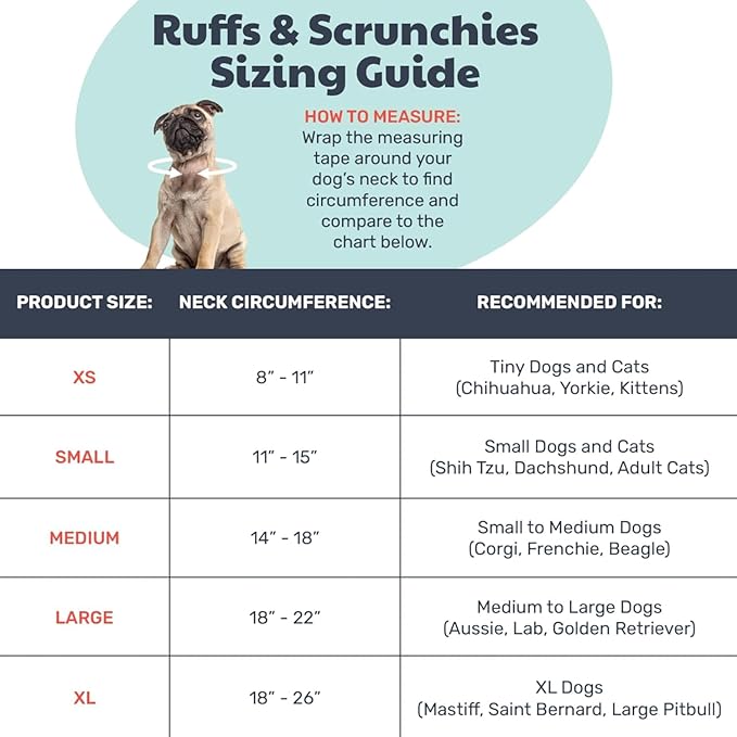 Huxley & Kent Ruff Pet Scrunchy | Shiny Christmas Plaid (Medium) | Festive Christmas/Holiday Neckwear for Dogs/Cats | Fun Stretchable Costume Accessory | Soft Collar with Bells