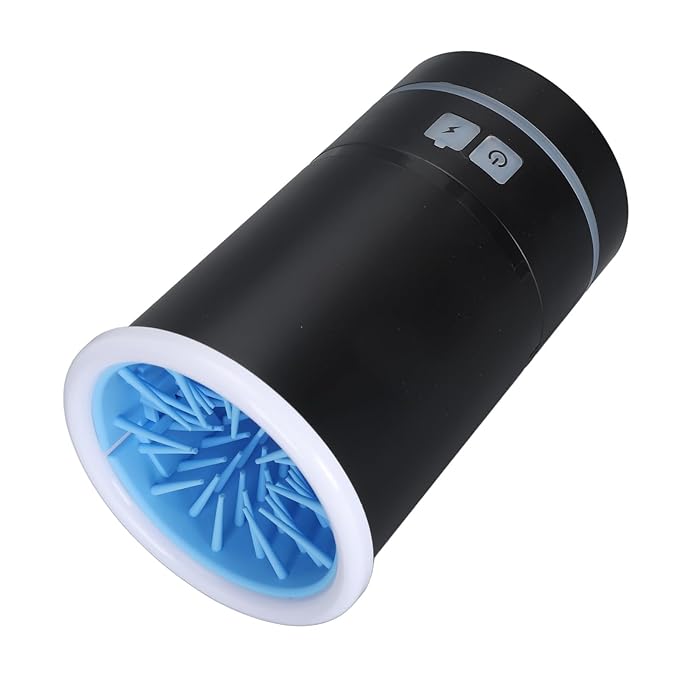 Automatic Dog Cleaner, Soft Electric Washer USB Rechargeable Portable Cleaner Cup, Dog Foot Cleaning Machine for Small to Medium Dogs Cats (Black White)