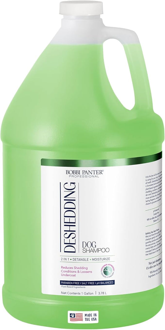 Bobbi Panter Dog Shampoo - Made in USA - All Natural Formula for Heavy Duty Deodorizing & Degreasing - Concentrated 25:1 for Professional Groomers - Fresh Clean Scent, 1 Gallon