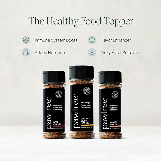 pawTree Healthy Food Toppers for Dogs & Cats - Appetite Booster with Freeze-Dried Proteins. Delicious Pet Food Seasonings and Flavor Enhancer for Picky Eaters & Appetite Stimulation (Salmon)