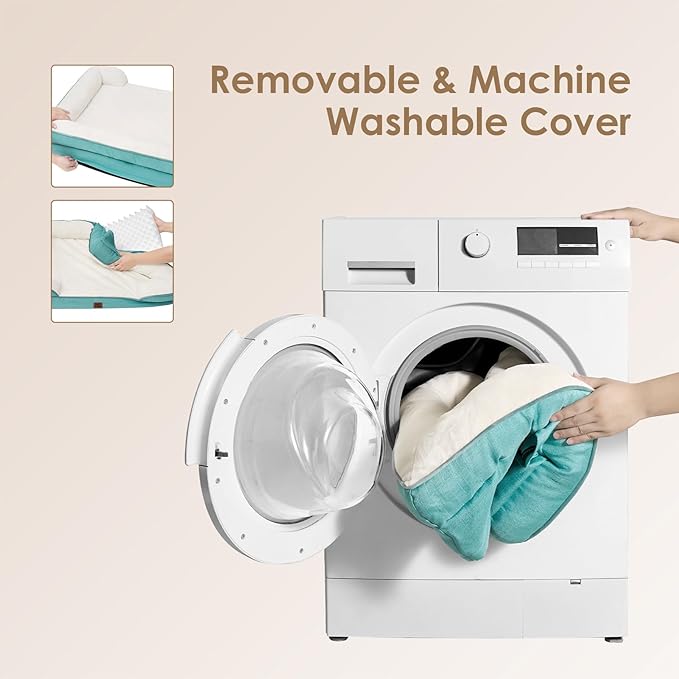 EHEYCIGA Orthopedic Dog Bed, Waterproof Memory Foam, Turquoise Blue, 30"L x 20"W x 6.5"Th