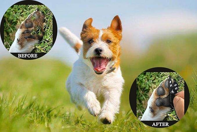 Dog Paw Protector Anti-Slip Grips to Keeps Dogs from Slipping On Hardwood Floors,Disposable Self Adhesive Resistant Dog Shoes Booties Socks Replacement M 24 Pieces