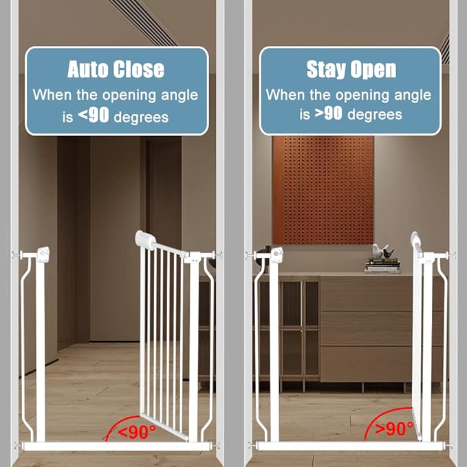 Extra Wide Large Baby Gate 67-71.5 Inch Automatic Close Pet Dog Gates for Stairs Doorways Pressure Mount Child Safety Gate for Walk Through Kids or Pets