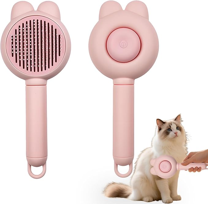 Zoocozy Cat Brush for Shedding, Dog Deshedding Brush, Pet Hair Removal Tool for Puppy Pitten(Pink)