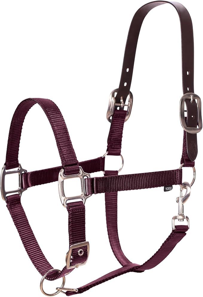Equinavia Loki Adjustable Breakaway Horse Halter - Wine Red - Cob