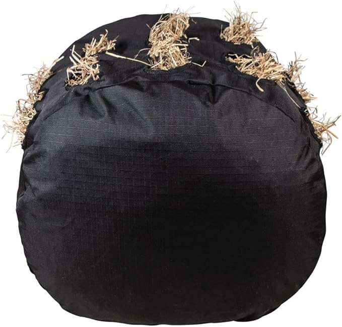 Dura-Tech Full Bale Hay Sack | Color Black | Horse Stable Essential | Full Bale Capacity | Slow Feed Design | Durable 1200D Fabric | Easy Hanging