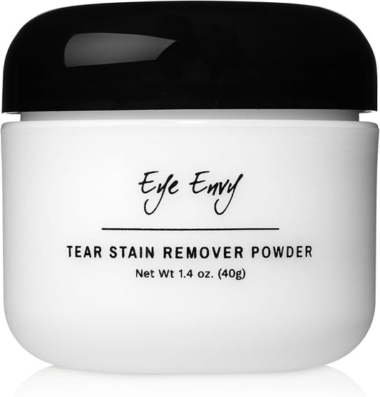 Eye Envy Tear Stain Remover Powder for Dogs and Cats. 100% Natural, Safe. Apply Around Eyes. Absorbs and Repels Tears. Keeps Area Dry. Treats The Cause of Staining. Made in The USA (1.4 oz)