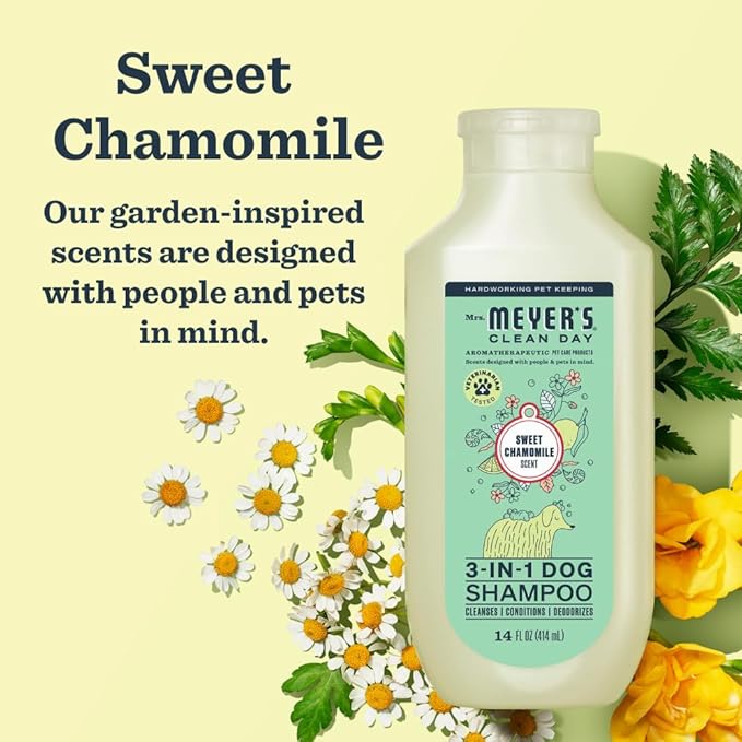 MRS. MEYER'S Clean Day 3 in 1 Dog Shampoo, Sweet Chamomile Scent, 14oz