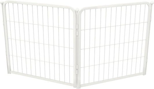 FXW Homeplus Unleashed Indoor Dog Playpen - Stress-Free and Safe Play, Heavy Duty 24 Inch 2 Wire Panels Dog Pen for Puppy and Small Dogs, White│Patented