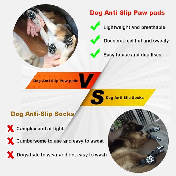 Dog Paw Protector Anti-Slip Grips to Keeps Dogs from Slipping On Hardwood Floors,Traction Control Non-Skid Dog Shoes Booties Socks Replacemen XL 40 Pieces