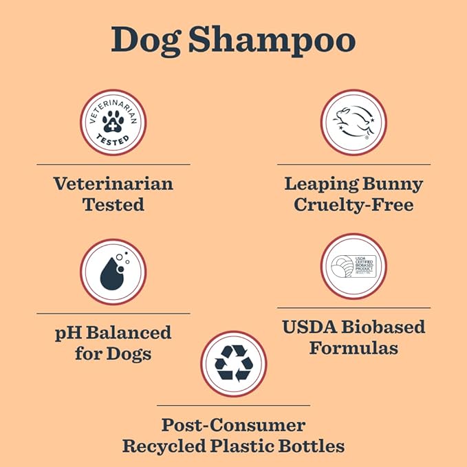 MRS. MEYER'S CLEAN DAY 3 in 1 Dog Shampoo, White Peach Scent, 14oz