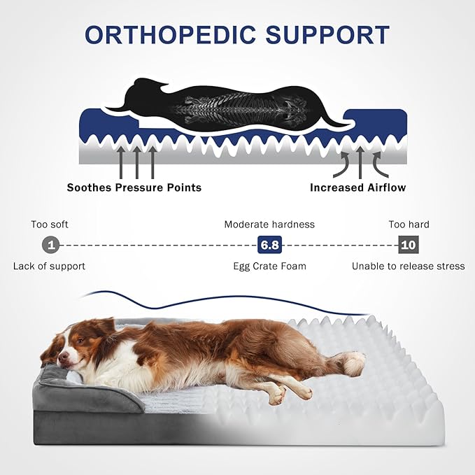 FURTIME Orthopedic Small Dog Beds - Waterproof Ultra Comfy Supportive Foam Pet Couch with Removable Washable Cover, Nonskid Bottom