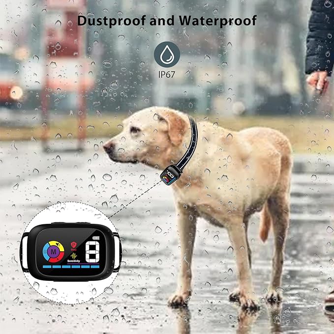 Dog Bark Collar - Rechargeable Dog Bark Deterrent Devices for Large, Medium and Small Dogs, Anti Barking Training Device for Dogs with 6 Adjustable Mode and 8 Sensitivity