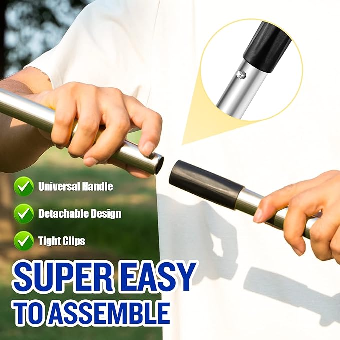 Dog Pooper Scooper, Tray Rake and Spade 3 Pack Poop Scoop Adjustable Long Handle Metal with Bin for Pet Waste Removal, No Bending Clean Up for Large and Small Dogs