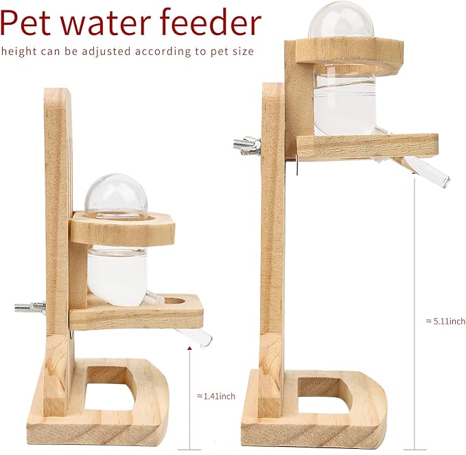 antiai 9.8 Inch Wooden Hamster Exercise Wheel Set,Silent Wheel Quiet Spinner Hamster Running Wheels,Hamster Water Feeder Accessories Chew Toys for Hamsters, Gerbils, Mice and Other Small Pets,9 pcs