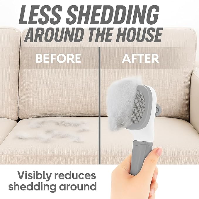 Namylya Cat Brush for Shedding & Grooming – Slicker Brush for Dogs and Cats with Long Hair – Removes Tangles, Mats & Loose Fur