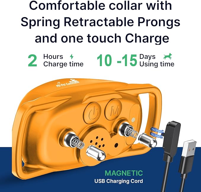 My Pet Command 2-1 Dog Bark Collar with Fob Remote Tag. Smart AI Anti Barking training collar rechargeable 5 sensitivity levels, Beep Vibration, static correction. large medium & small dogs Waterproof