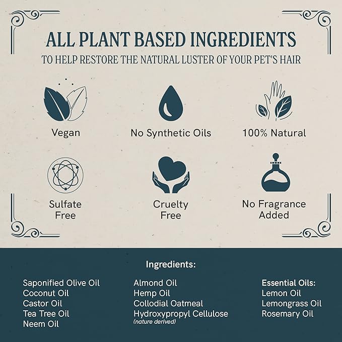 JR Liggett’s Natural Liquid Small Animal Shampoo for Sensitive Skin - 100% Detergent Free, Non-GMO & Biodegradable - Tear-Free, Hypoallergenic Formula Soothes Dry Itchy Skin - 8.45 fl oz