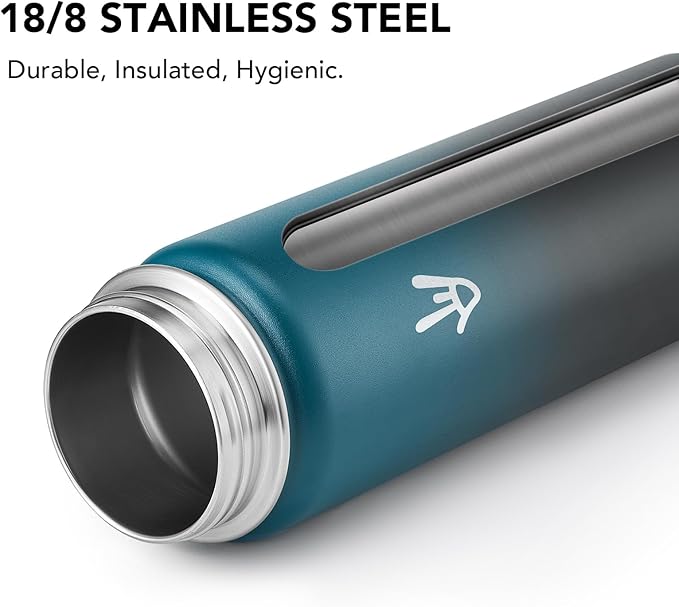 Enerbone 24 oz Insulated Water Bottle, Stainless Steel Bottle with Carrying Strap, Double-Wall Vacuum Insulation Design, Leakproof Sports Bottle with Straw, Keep Drinks Cold or Hot for Hours