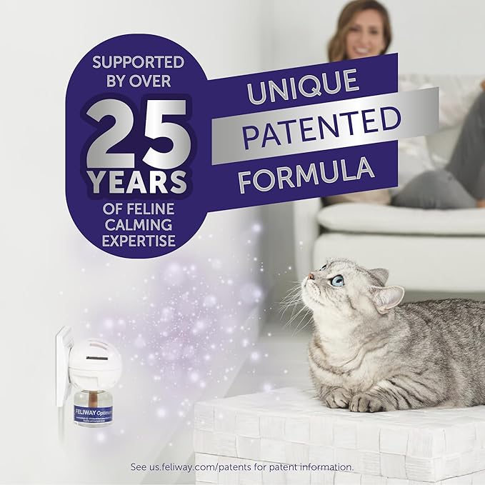FELIWAY Optimum Cat, Enhanced Calming Pheromone Diffuser: 1 Diffuser Kit & 3 Refills