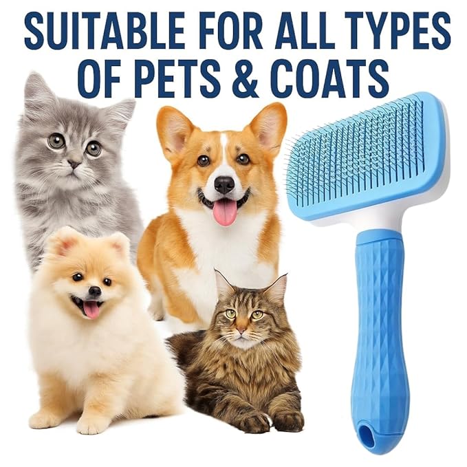 Namylya Cat Brush for Shedding & Grooming – Slicker Brush for Dogs and Cats with Long Hair – Removes Tangles, Mats & Loose Fur