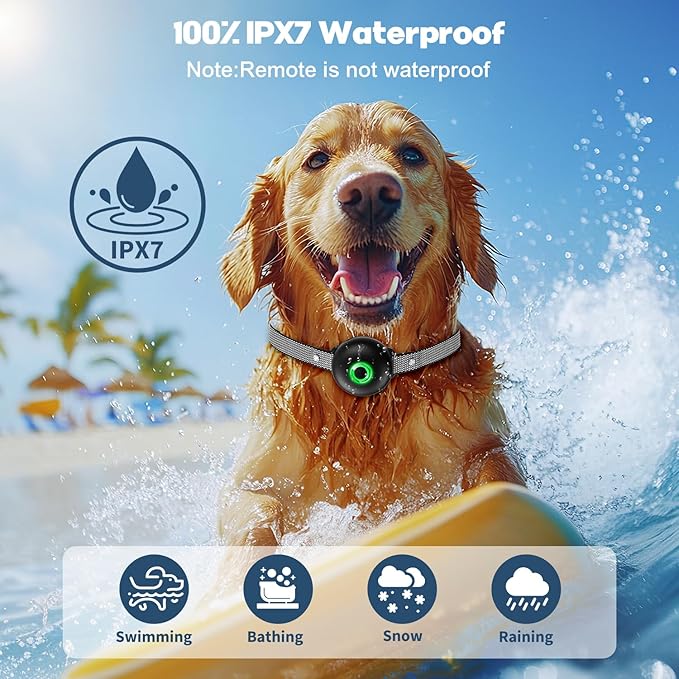 Dog Shock Collar, Dog Training Collar with Remote 2600FT, IPX7 Waterproof Rechargeable E-Collar, 3 Training Modes for All Breeds 10-120lbs(Black)