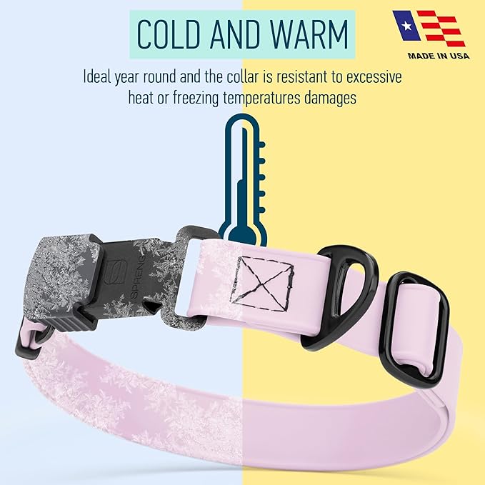 Dogline Biothane Waterproof Dog Collar with Herm Sprenger Stainless Steel Quick Release Buckle – Heavy Duty Tactical Durable Collar for Dogs – Comfortable and Safe Pet Collar, W 3/4" L 12-19", Pastel