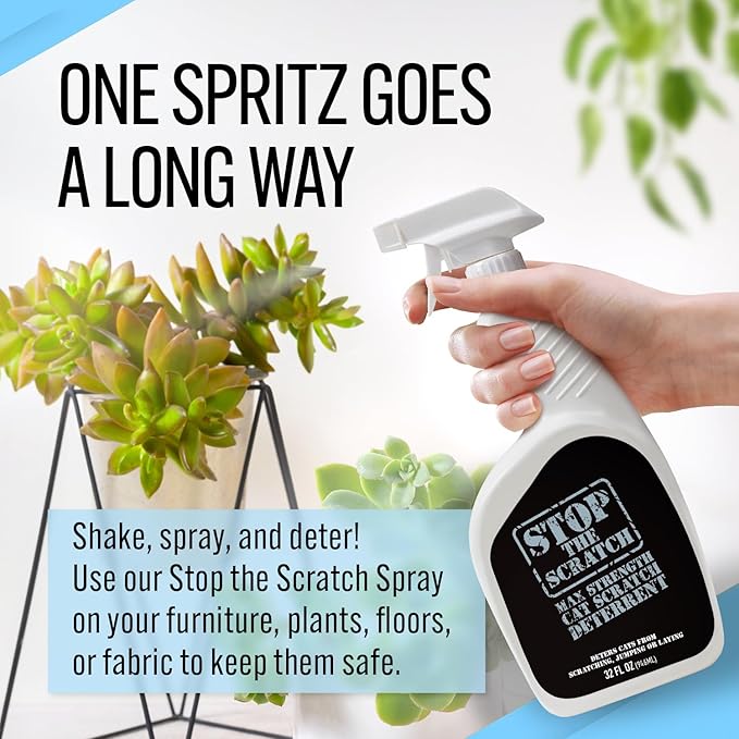 Emmy's Best EBPP Stop The Scratch Cat Spray Deterrent for Kittens and Cats 32oz - Non-Toxic, Safe for Plants, Furniture, Floors and More Cat Deterrent Spray with Rosemary Oil