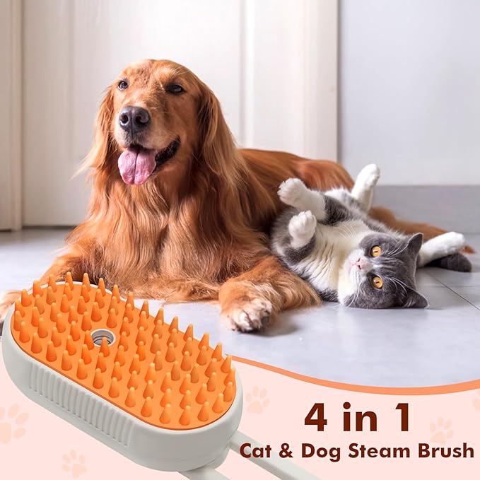 Cloud Care Cat Brush, Cat Steam Brush for Shedding, 4-In-1 Self-Cleaning Pet Steam Brushs for Long and Short Hair Cats and Dogs Grooming Supplies