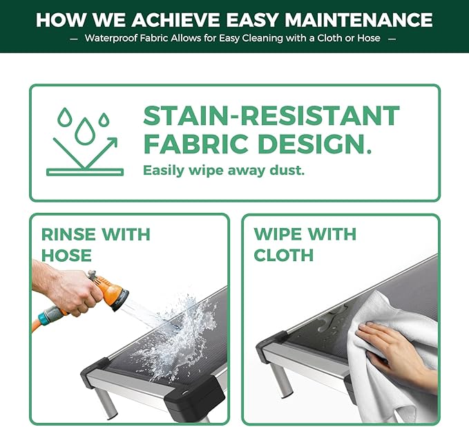 FXW TitanNest Chew-Proof Elevated Dog Bed, Raised Cot for Indoor/Outdoor/Camping Use, Durable & Washable Padded Pet Bed for Extra-Small Dogs, 30.0" L x 22.0" W x 4.5" H, Gray