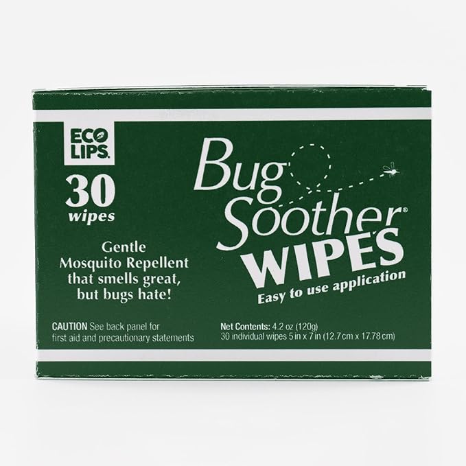 Bug Soother Wipes (30 ct) - Natural Insect, Gnat and Mosquito Repellent & Deterrent - 100% DEET-Free Safe Bug Wipes for Adults, Kids, & Pets - Made in USA