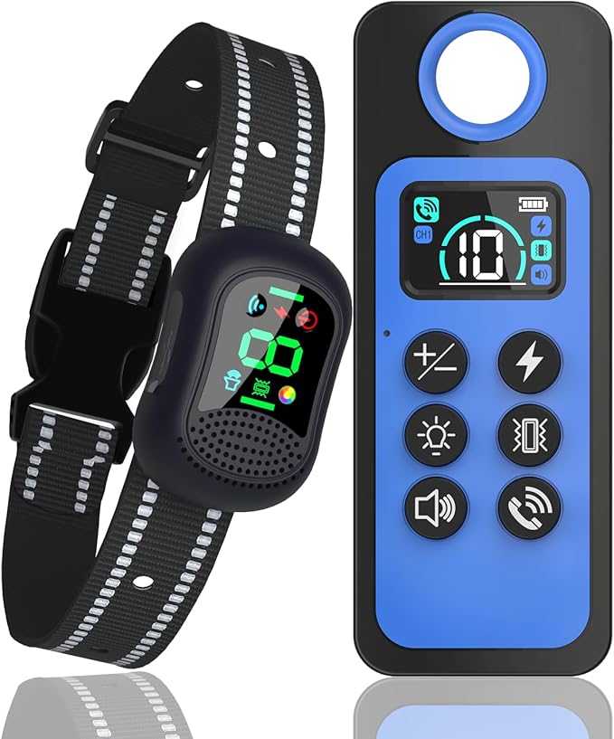 Dog Shock Collar/Medium/Small Dogs | Rechargeable Anti-Barking Training Collar,4900FT Dog Training Collar with Remote， IP67 Waterproof/4 Training Modes Adjustable Sensitivity Beep Vibration