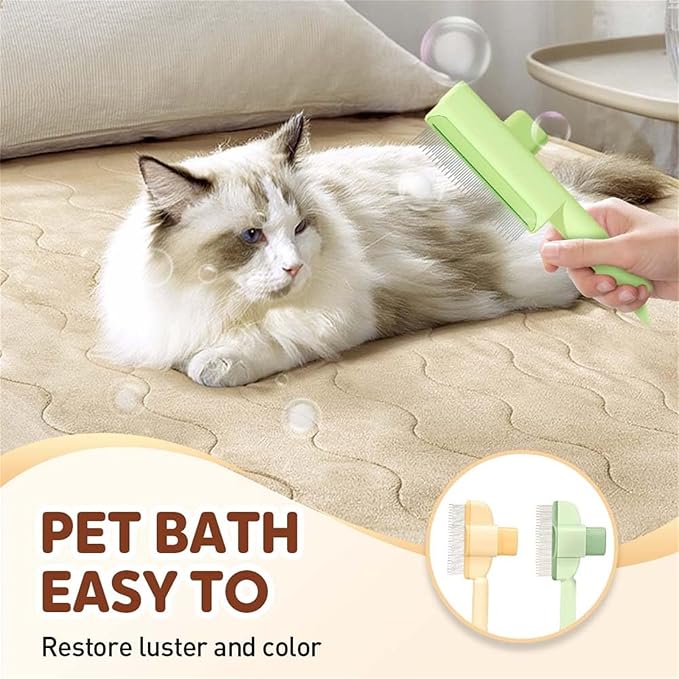 Avatore Zenbrush Cat Comb, 2025 Upgraded Cat Brush with Release Button, Flea Comb for Cats, Click Self Cleaning Pet Hair Removal Combs (Green*2)