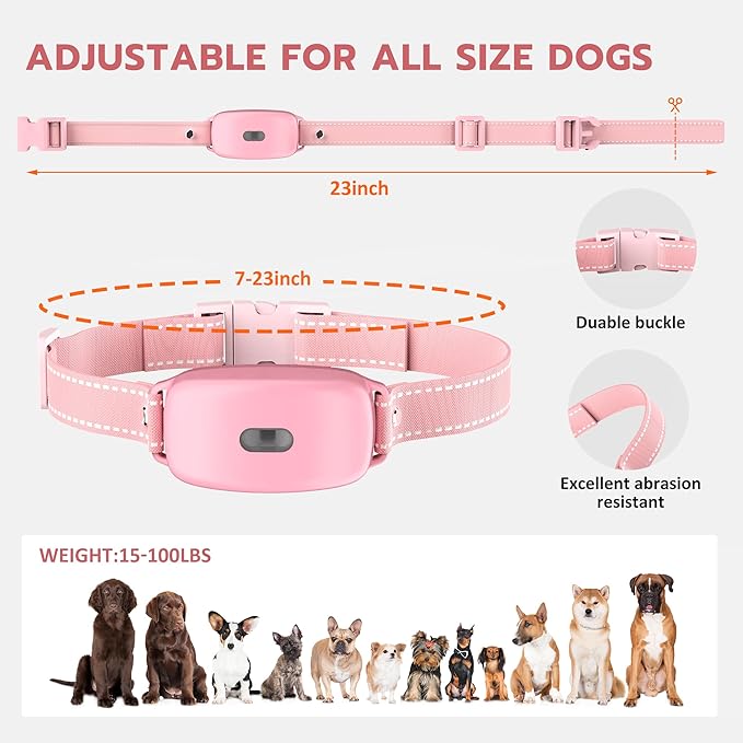 Dog Shock Collar with Remote Control - 3000Ft Dog Training Collar for 15-100lbs Small Medium Large Dogs, Adjustable IPX7 E Collar Beep Shock Vibration Modes with Flash Light
