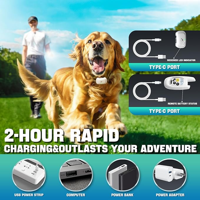 Dog Shock Collar with Remote - [2025 Newly Upgraded] Dog Training Collar for Small Medium Large Dogs, Rechargeable E Collars for Dogs Training, Waterproof Electric Collar with Shock-Lock