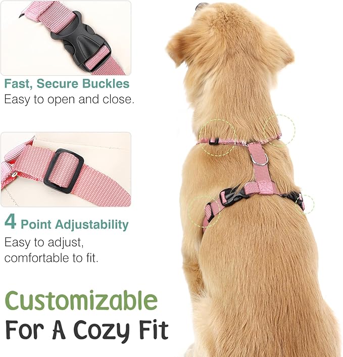 Dog Seat Belt, Safety Vest Dog Car Harness with Adjustable Buckle Dog Seat Belt for Vehicle Nylon Pet Safety Seat Belts Heavy Duty(S, Pink Daisy)