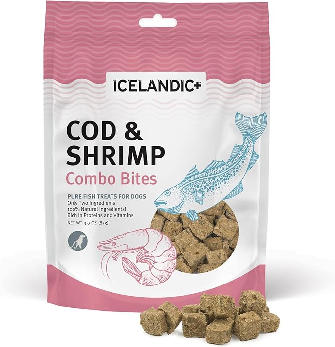Icelandic+ Cod & Shrimp Combo Bites Dog Treat 3.0-oz Bag