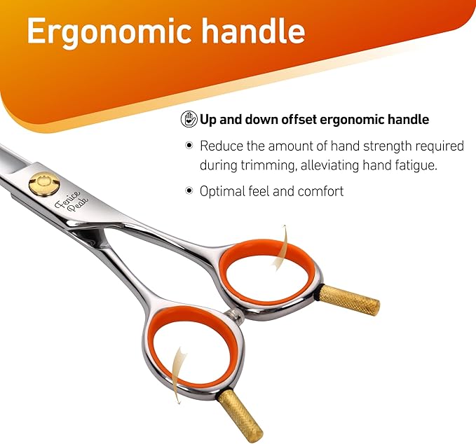 Fenice Peak 5'' Small Straight Scissors Lightweight Dog and Cat Grooming Scissors with Safety Round Tip JP440C Stainless Steel Sharp Blades for Body Facial Nose Ear and Paw Hair Easy Use