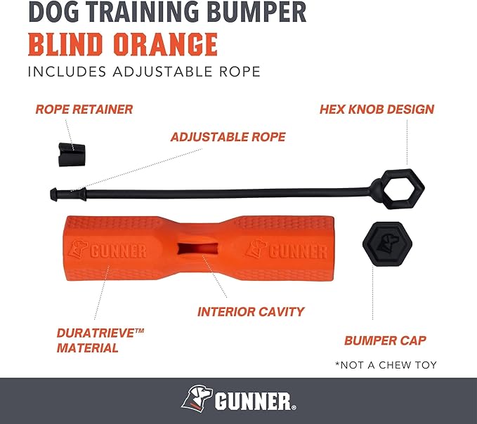 Dog Training Bumper - Retriever Training Dummy, Retrieving Dummies for Pets, Bumpers for Water Retrieving with Adjustable Rope, (Orange)