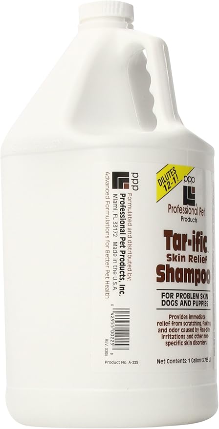 PPP Tar-ific Skin Relief Shampoo for Dogs - Soothe Hot Spots, Dryness, Flaking & Itching - Nourishes & Relieves Skin Issues - 1 Gallon