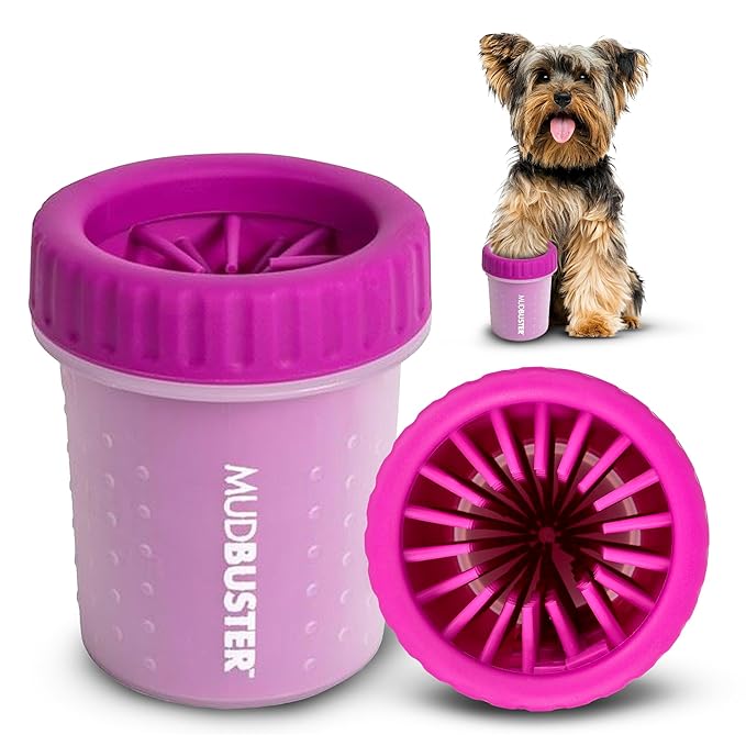 Dexas MudBuster Portable Dog Paw Cleaner, Small, Fuchsia - Premium Quality Pet Accessory