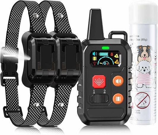 Citronella Training Collar [2*Collar, No Automatic] Citronella Dog Bark Collar with Beep/Vibration/Spray 4 Mode & 6 Adjustable Sensitivities, IPX7 Waterproof Safer for L/M/S Dogs Collar