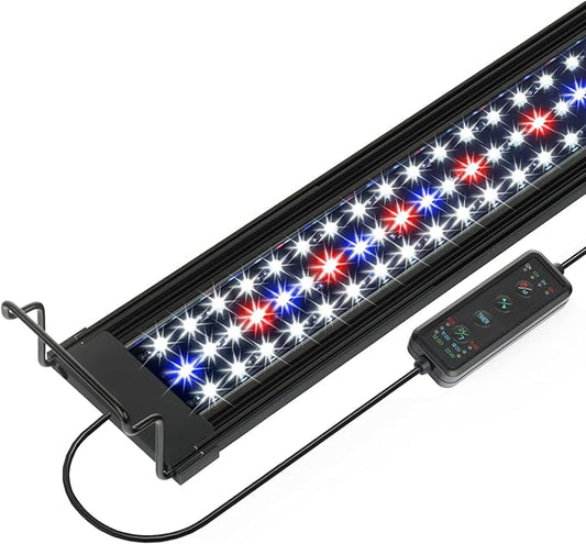 OYO WATER Aquarium LED Light 48"-56" with Timer, 24/7 Cycle, 5 Dimmable Brightness, Sunrise/Sunset Simulation for 10/20/30/55 Gallon Fish Tank