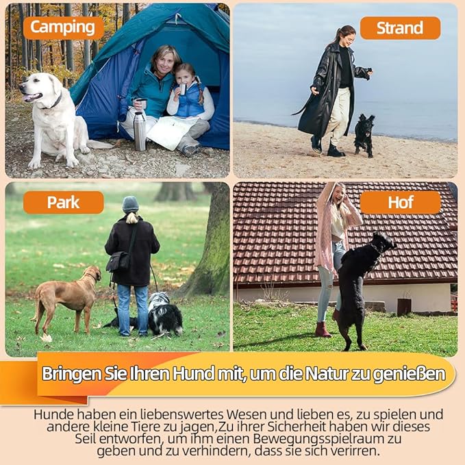 Dog Tie Out Cable,20ft Dog Lead-Heavy Duty Tie Out Cable for for Large Dogs Up to 125lbs-Dog Chain for Yard-Outside Dogs Runner Tether Line