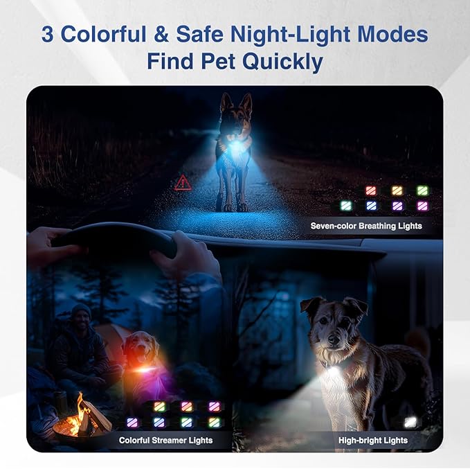 Dog Training Collar 2 Dogs with 3 Night Lights-4200FT E Collar for Dogs Training, 4 Powerful Modes with 119 Training Levels Rechargeable Electric Dog Collar for 20-140 lbs Dogs