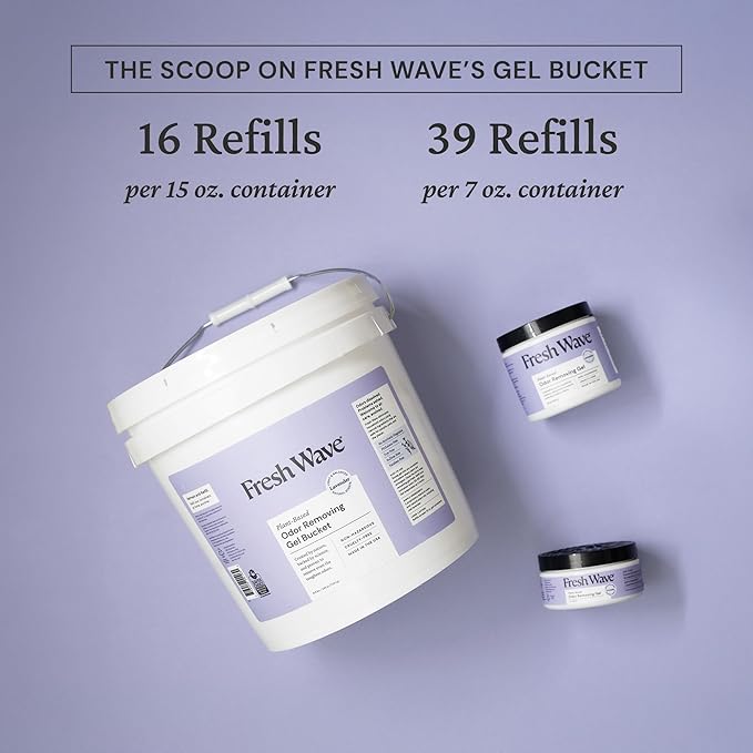 Fresh Wave Odor Removing Gel Bucket, 15.5 lb. (248 oz.) | Lavender Scent Refill | Odor Absorbers for Home | Safer Odor Relief | Natural Plant-Based Odor Eliminator | For Cooking, Trash & Pets