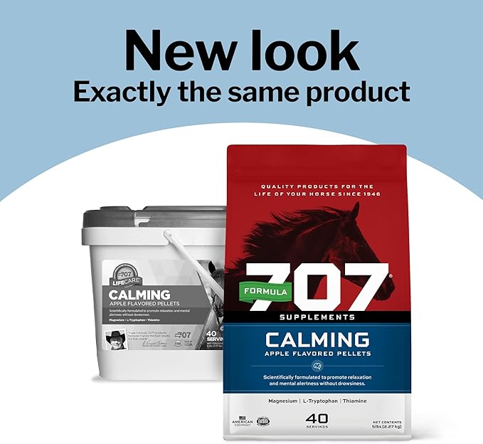 Formula 707 Calming Equine Supplement, Daily Fresh Packs – Anxiety Relief and Enhanced Focus for Horses – L-Tryptophan, Thiamine & Magnesium