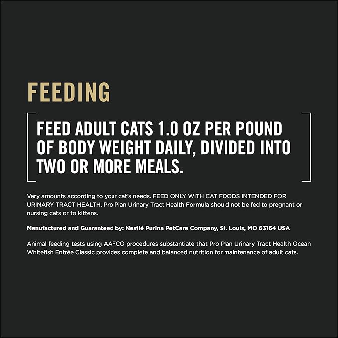 Purina Pro Plan Urinary Tract Cat Food Wet Pate, Urinary Tract Health Ocean Whitefish Entree - (Pack of 24) 5.5 oz. Cans